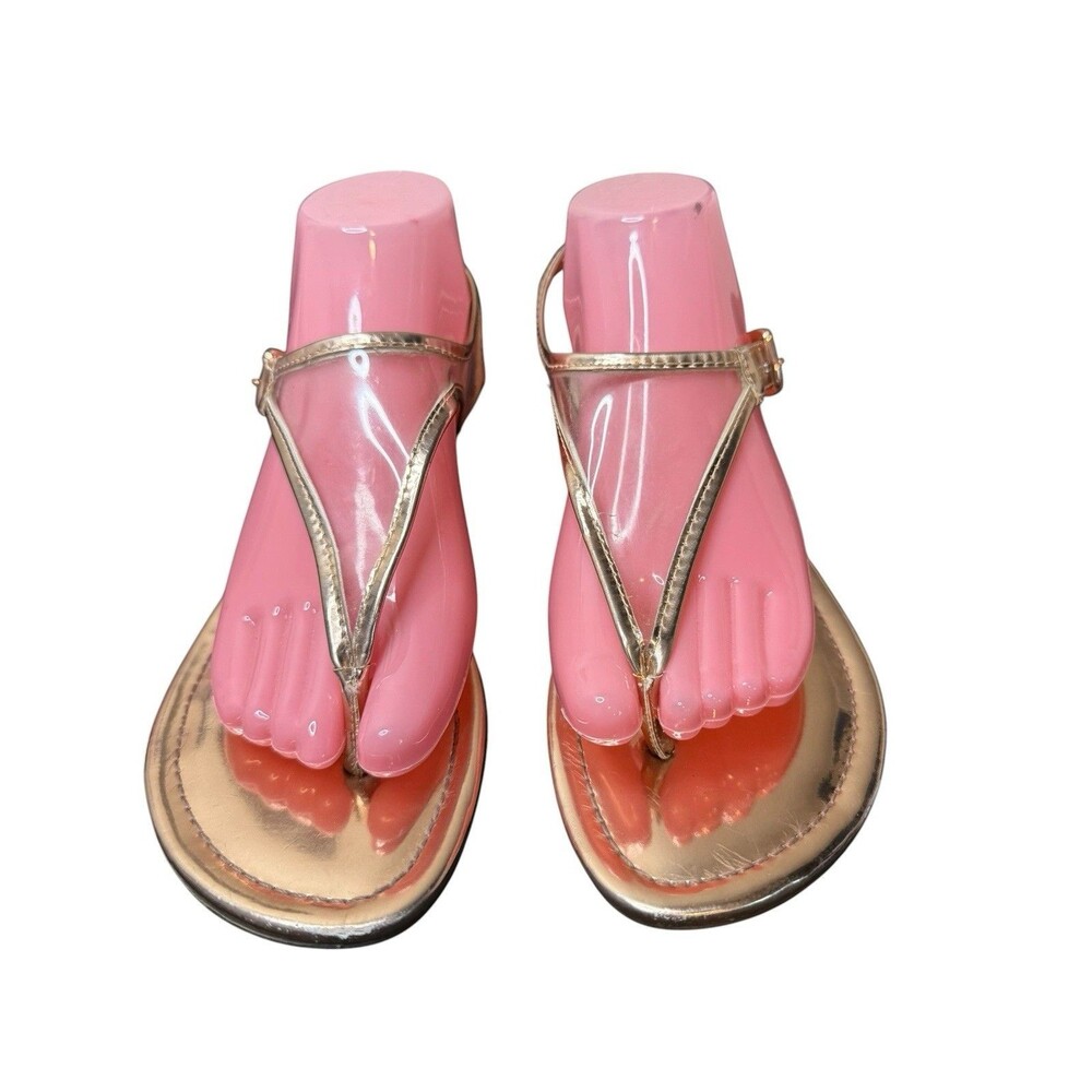 Arizona Jean Co. Rose Gold & Silver Thong Sandals Size 9
